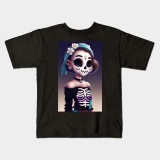 stylish sugar skull style Kids T-Shirt